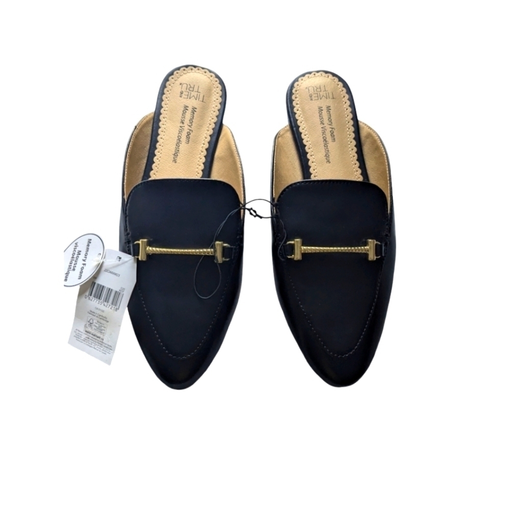 Time and Tru Slip On Shoes. Memory Foam. Size 7. Black. NWT